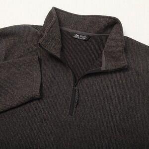 ZeroXposur Sweater Mens 2XL Black 1/4 Zip Mock Neck Stretch Knit Ribbed Pullover